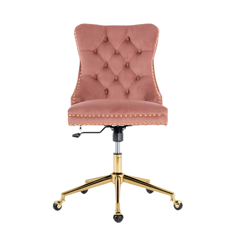Velvet Home Office Chair- Pink
