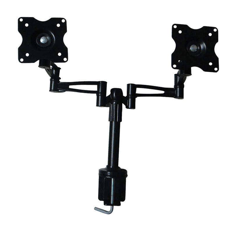 Two-Screen 10-25" Desk Monitor TV Plasma LED LCD Work Mount