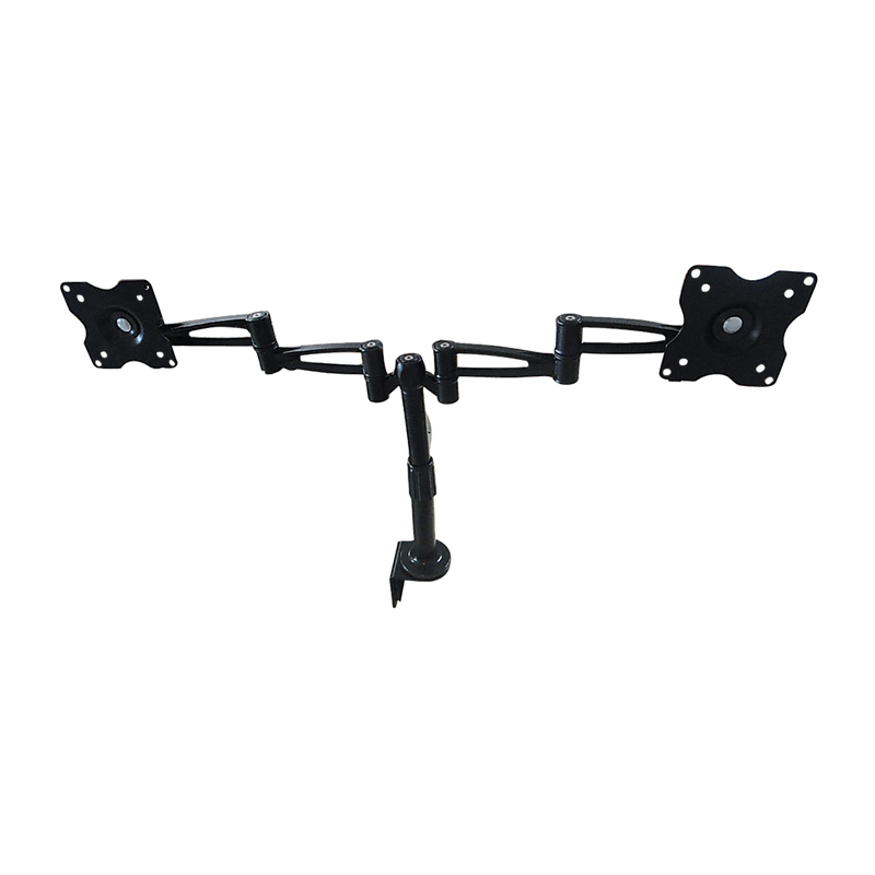 Two-Screen 10-25" Desk Monitor TV Plasma LED LCD Work Mount