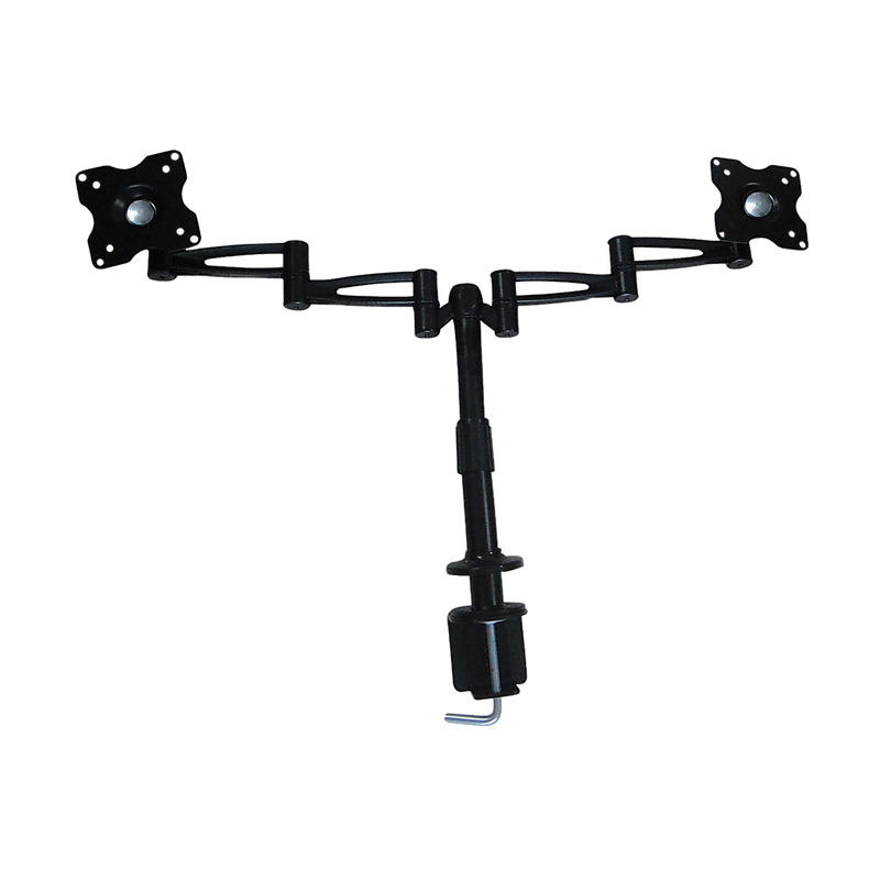 Two-Screen 10-25" Desk Monitor TV Plasma LED LCD Work Mount